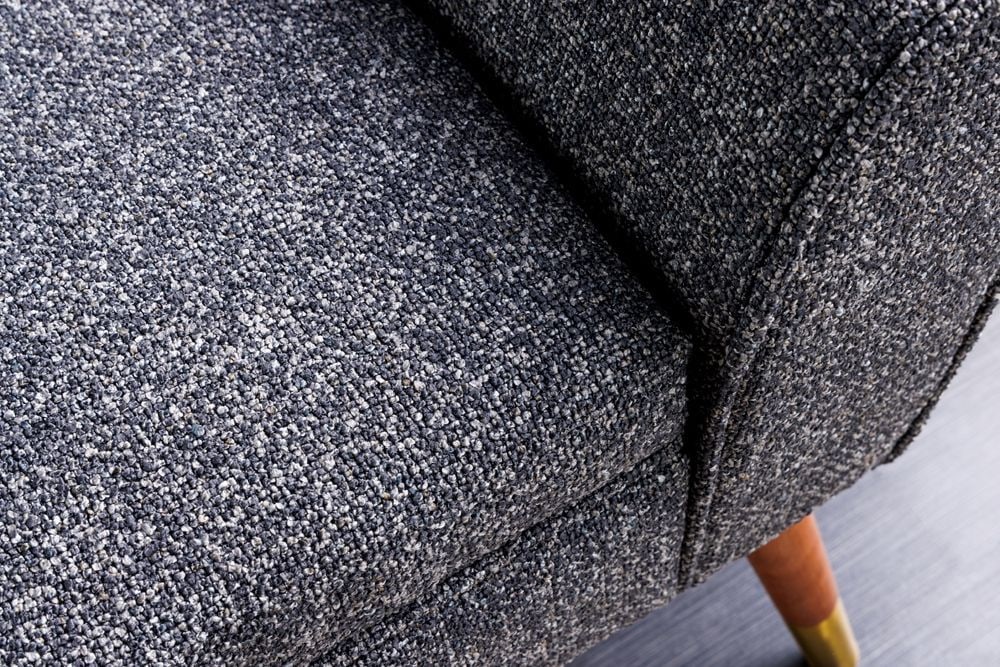 Retro Sitzbank SCARLETT 90cm anthrazit Bouclé mit Armlehnen