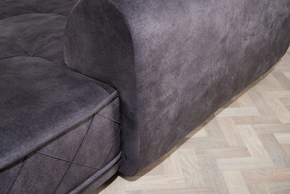 Modernes XXL Ecksofa DECADENCIA 320cm dunkelgrau Samt inkl. Kissen Bigsofa