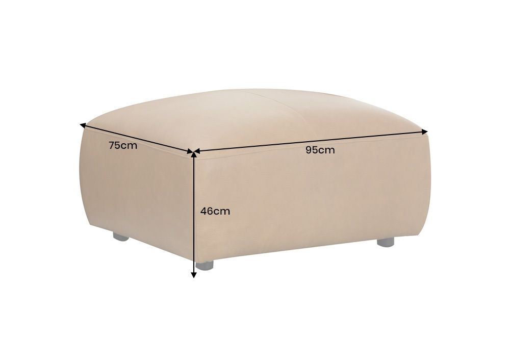 Echtleder Hocker BIG GEORGE 95cm cognac Nosagfederung Taschenfederkern