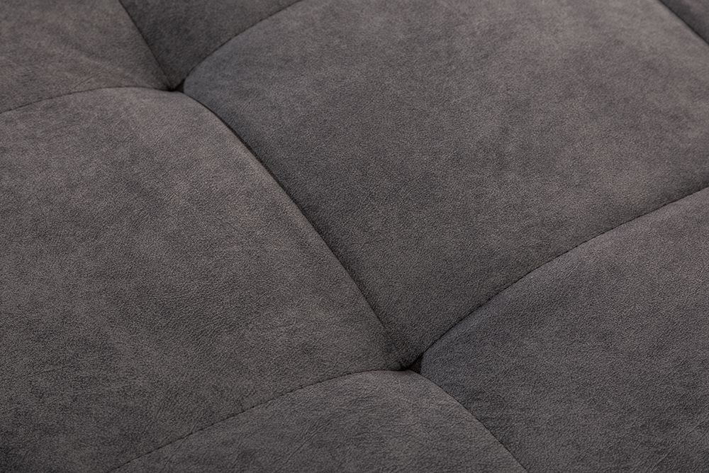 Moderne XXL Wohnlandschaft KENT 305cm grau Samt Bigsofa inkl. Hocker Federkern