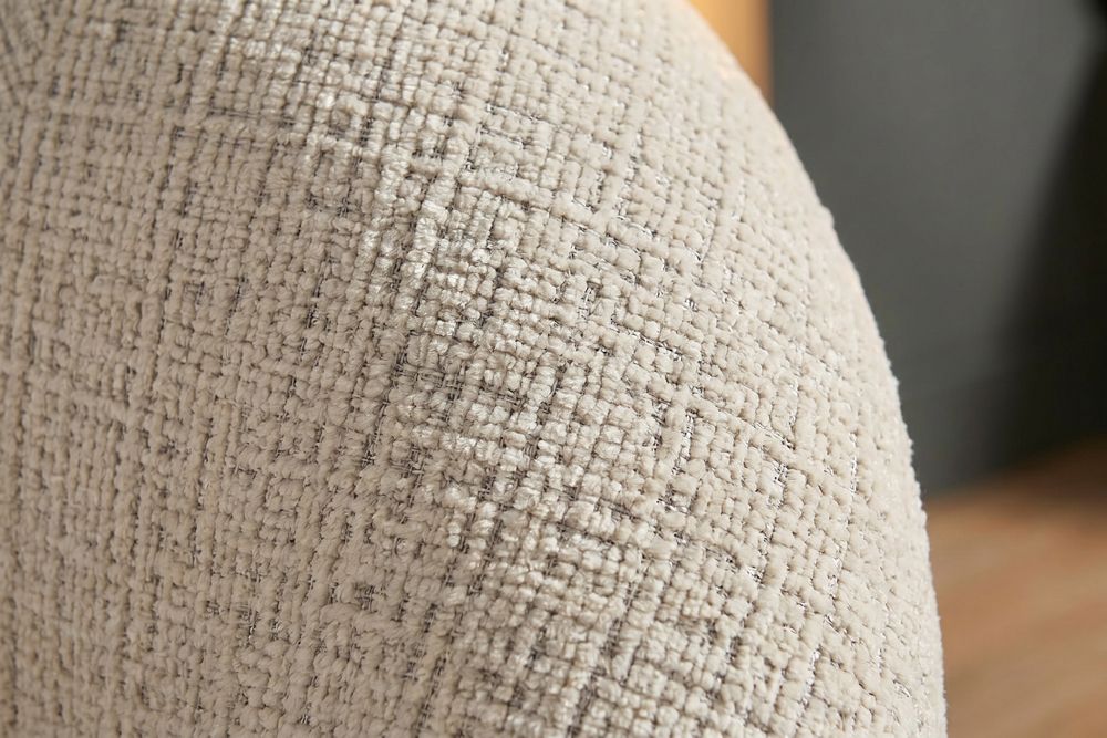Drehbarer Design Sessel ALPINE beige Chenille Cremona 360° mit Armlehnen