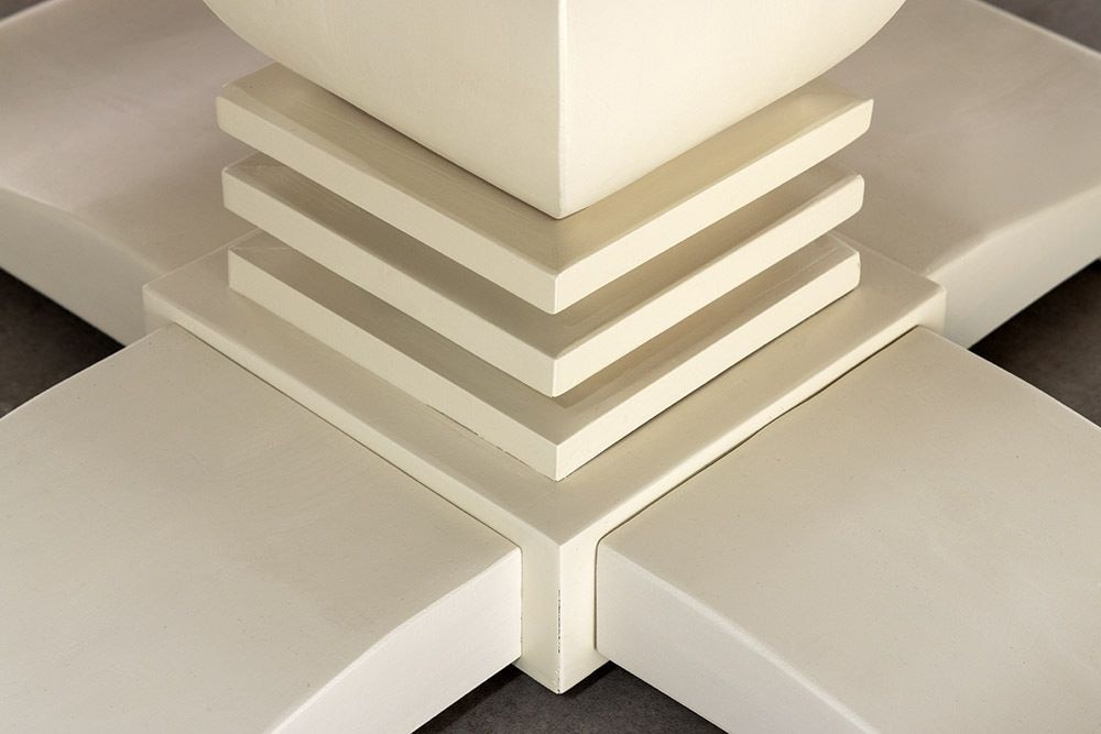 Runder Esstisch HAMPTONS 120cm hellbraun creme recycelte Pinie Massivholz