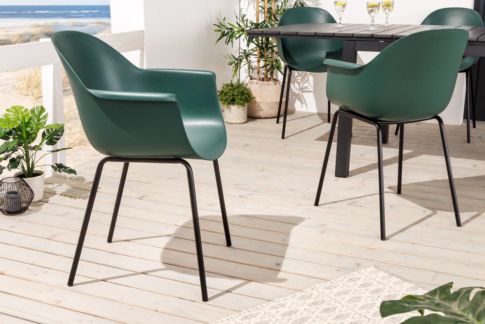 Nachhaltiger Design Stuhl UPCYCLING ME grün 75% Ocean Plastik Indoor Outdoor