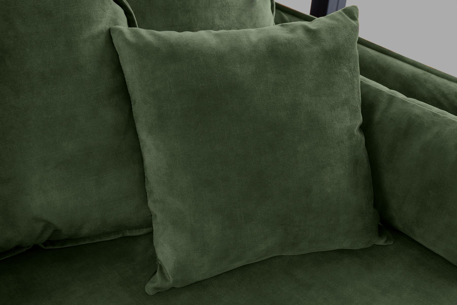 Großes 3-Sitzer Sofa HEAVEN 200cm dunkelgrün Samt Federkern waschbarer Bezug Hussensofa Couch