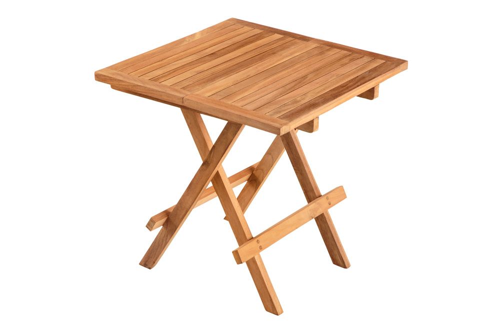 Massiver Gartenbeistelltisch EMPIRE TEAK 50cm natur Teakholz klappbar