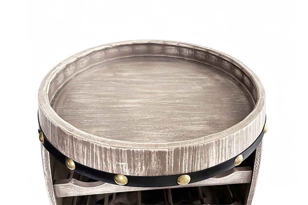Authentisches Weinregal BODEGA 80cm natur Pinie Weinfass Shabby Chic