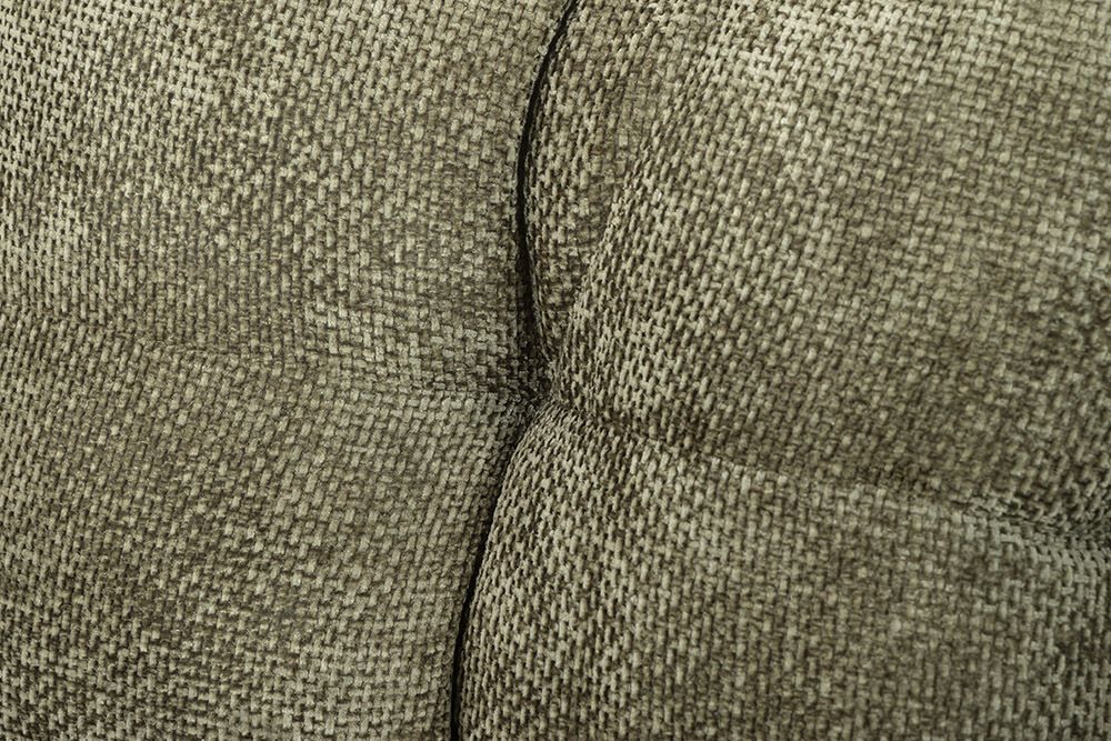 Ecksofa KENT 220cm grün Bicolor Chenille Federkern inkl. Hocker und Kissen