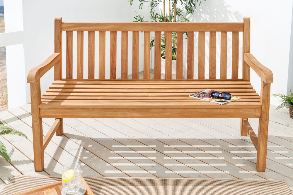 Outdoor Gartenbank EMPIRE TEAK 150cm natur Massivholz