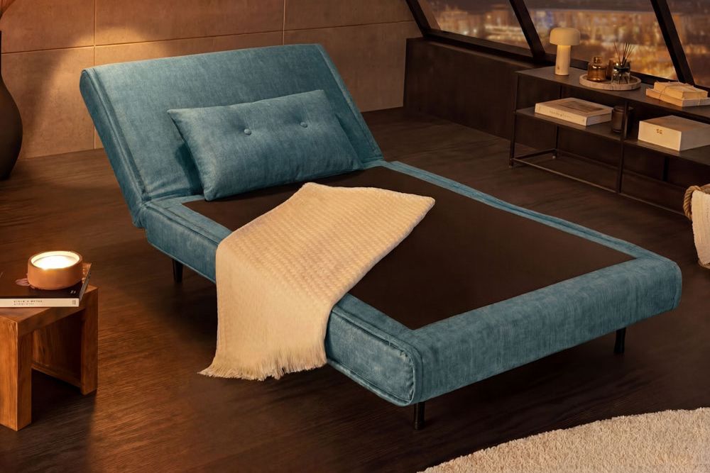 Schlafsessel SMART MULTIFUNCTION 100cm petrol Vogue Seiden Samtstoff
