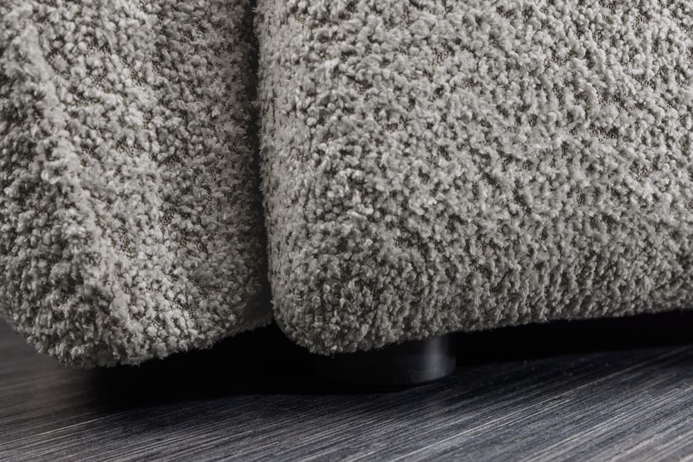 Modernes Big Sofa ROYAL 295cm grau Bouclé Federkern XXL-Couch inkl. Kissen