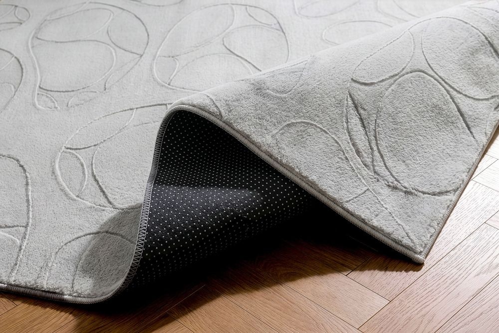 3D Hochflor Teppich LUNA 300x230cm hellgrau Hoch-Tief-Effekt Indoor-Teppich