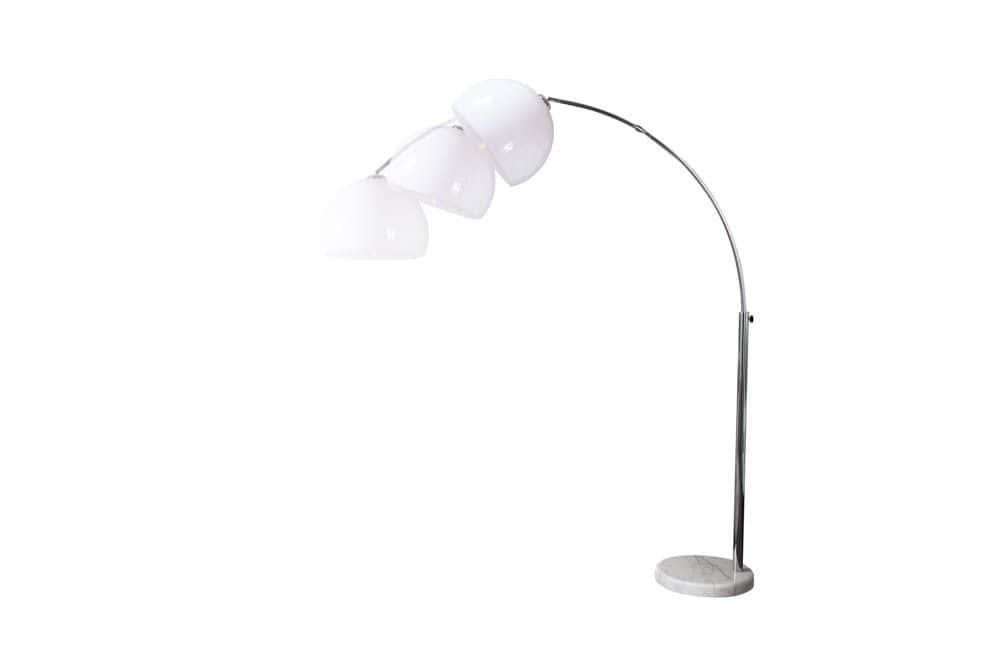 Ausziehbare Bogenlampe LOUNGE DEAL 175-205cm weiß Marmorfuß Stehlampe