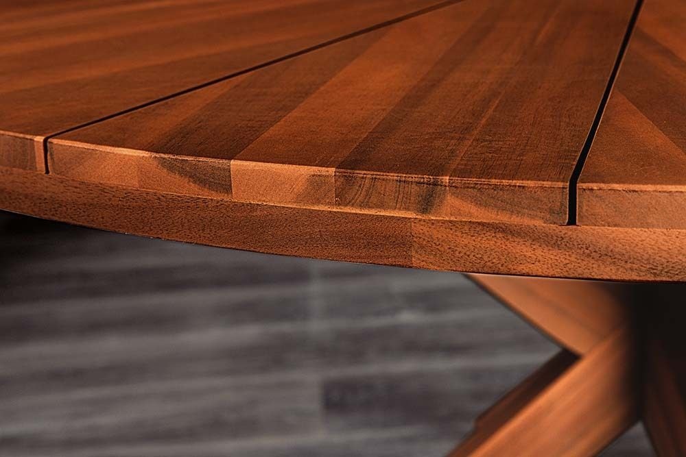Runder Gartentisch KOPENHAGEN 140cm braun Akazienholz honey finish wetterfest