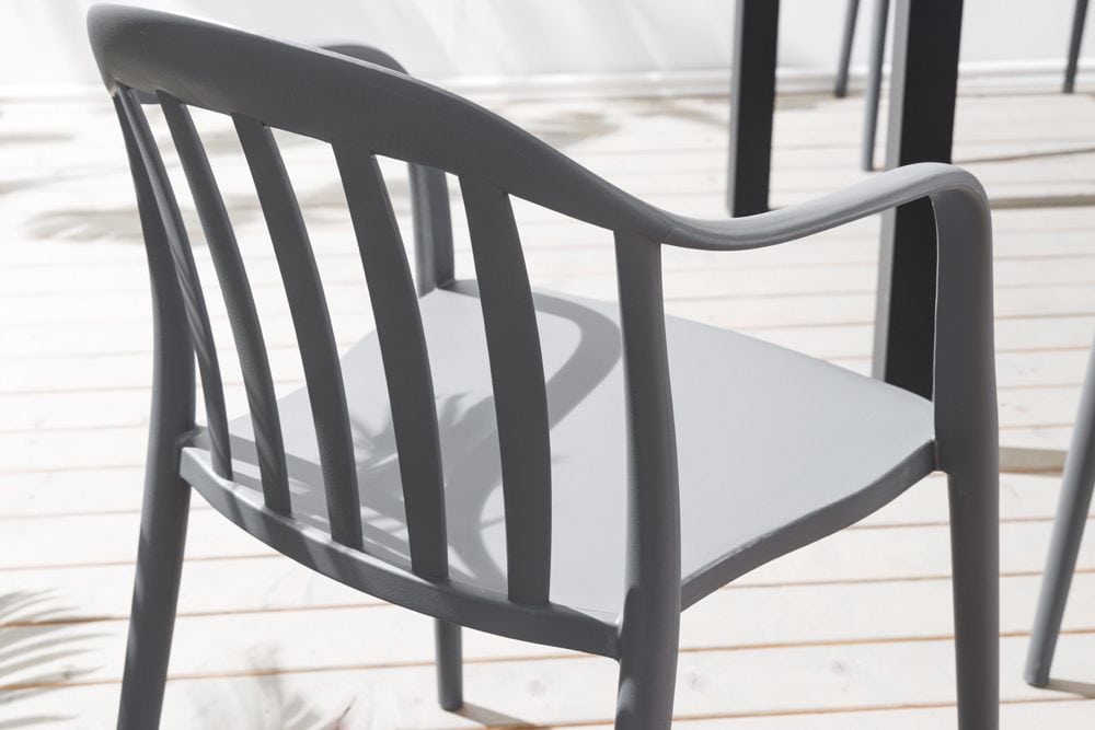 In- und Outdoor Gartenstuhl STUDIO ITALIA anthrazit stapelbar wetterfest