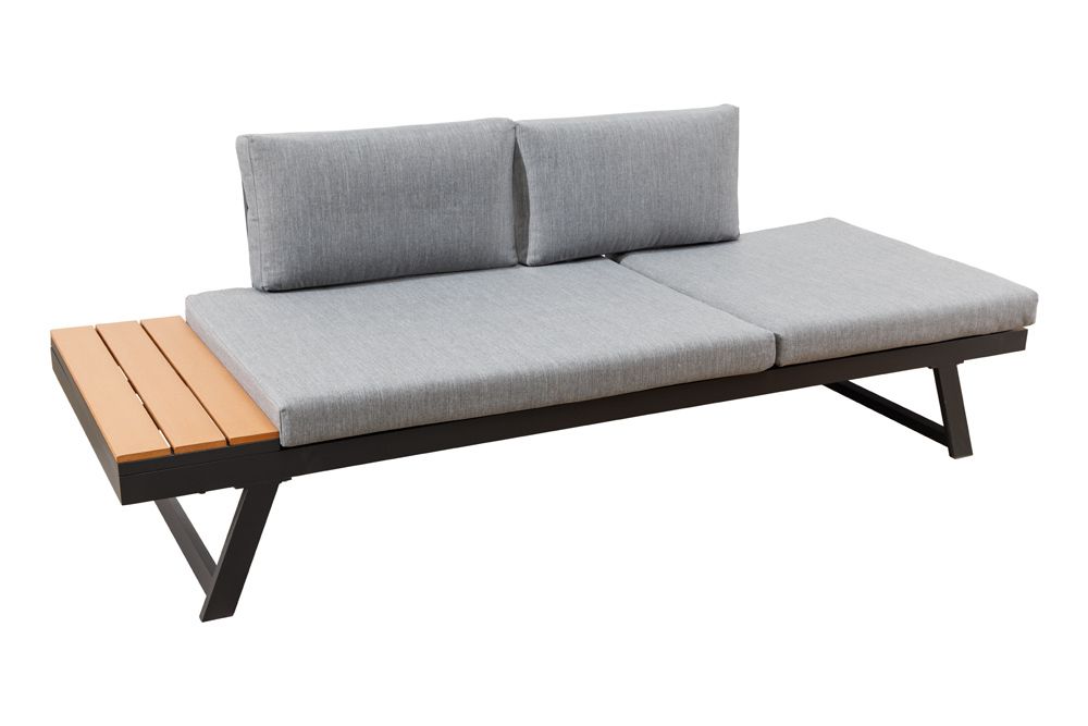 Verstellbare Gartenlounge MODULAR MIAMI 230cm grau natur anthrazit Gartensofa oder Gartenliege