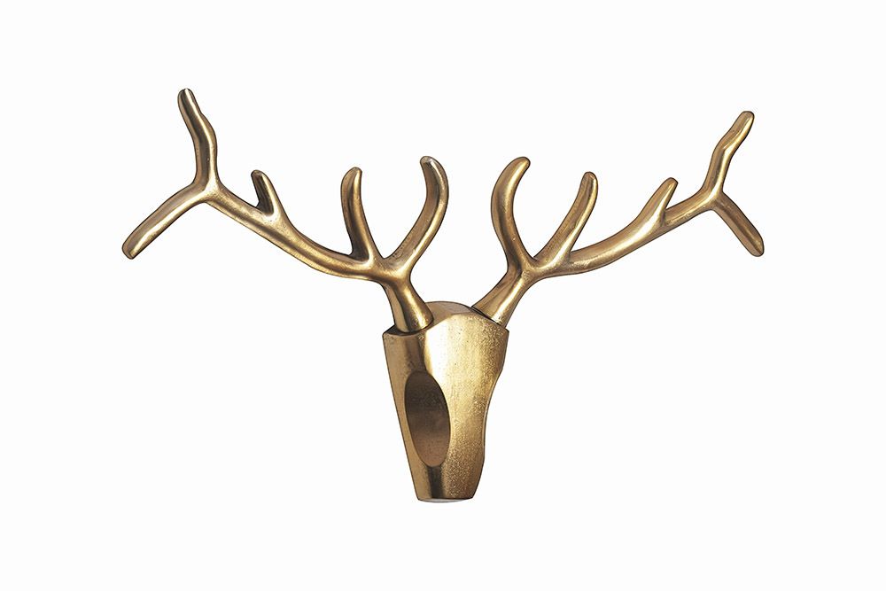 Moderne Wanddekoration VEADO 100cm gold Hirschgeweih