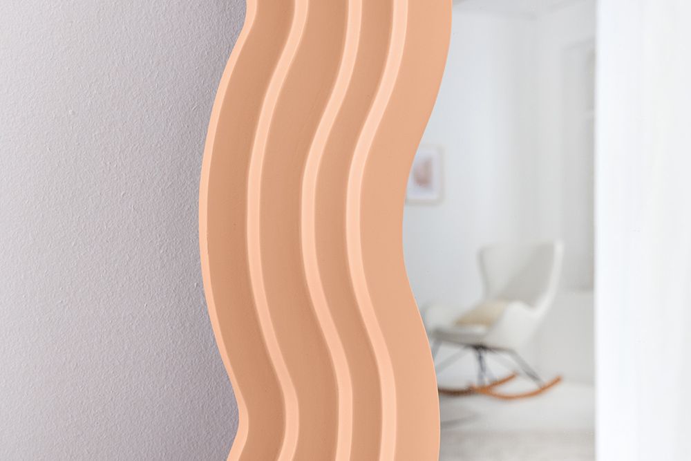 Design Wandspiegel WAVE 160cm apricot Pastell Rundbogen Spiegel