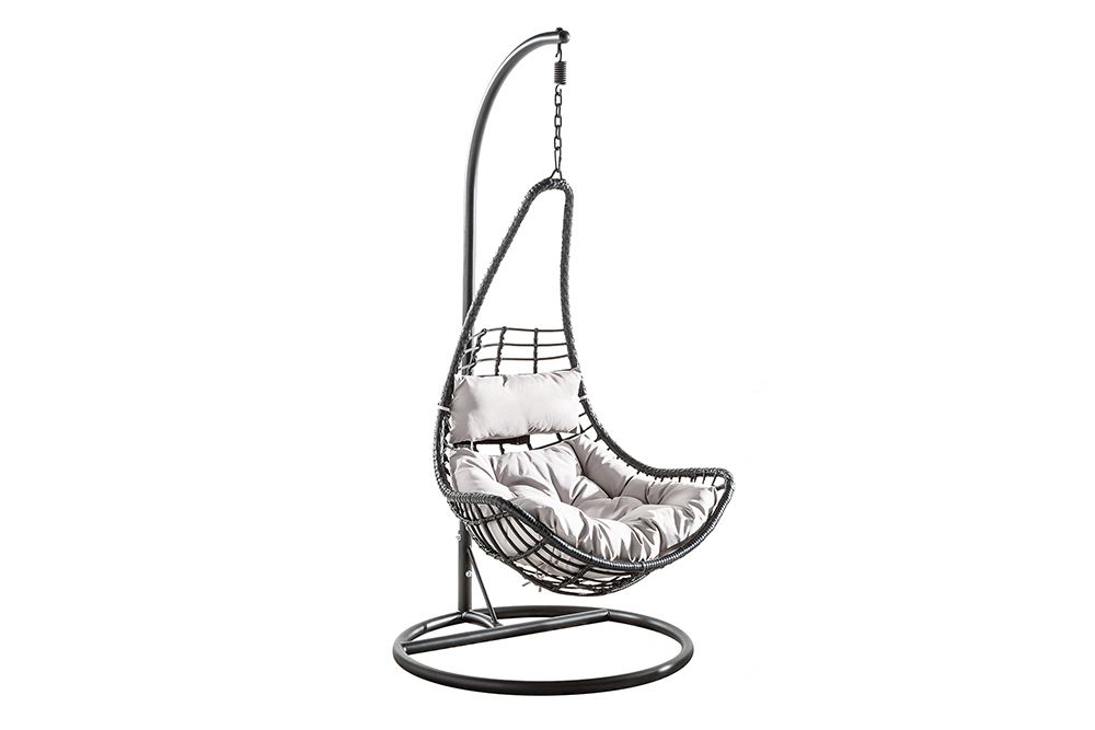 In- und Outdoor Hängesessel LOFT WIDE grau schwarz Hängestuhl inkl. Kissen wetterfest