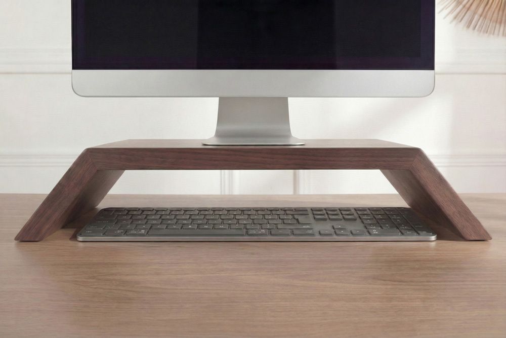 Massiver Monitorständer GATSBY 50cm braun Mangoholz Bildschirmständer Erhöhung