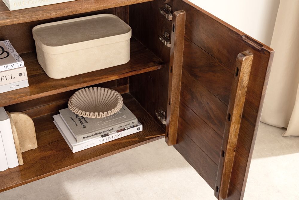Massives Sideboard VULCANO 180cm hängend natur Mangoholz