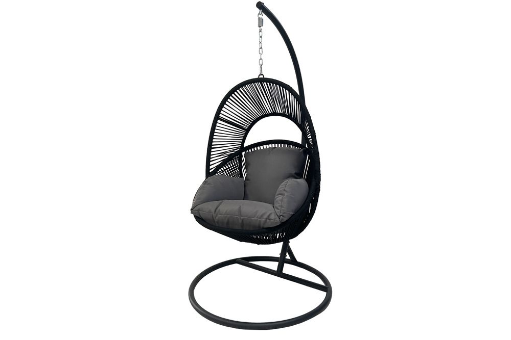 In- und Outdoor Hängesessel AIR ROPE anthrazit schwarz inkl. Kissen