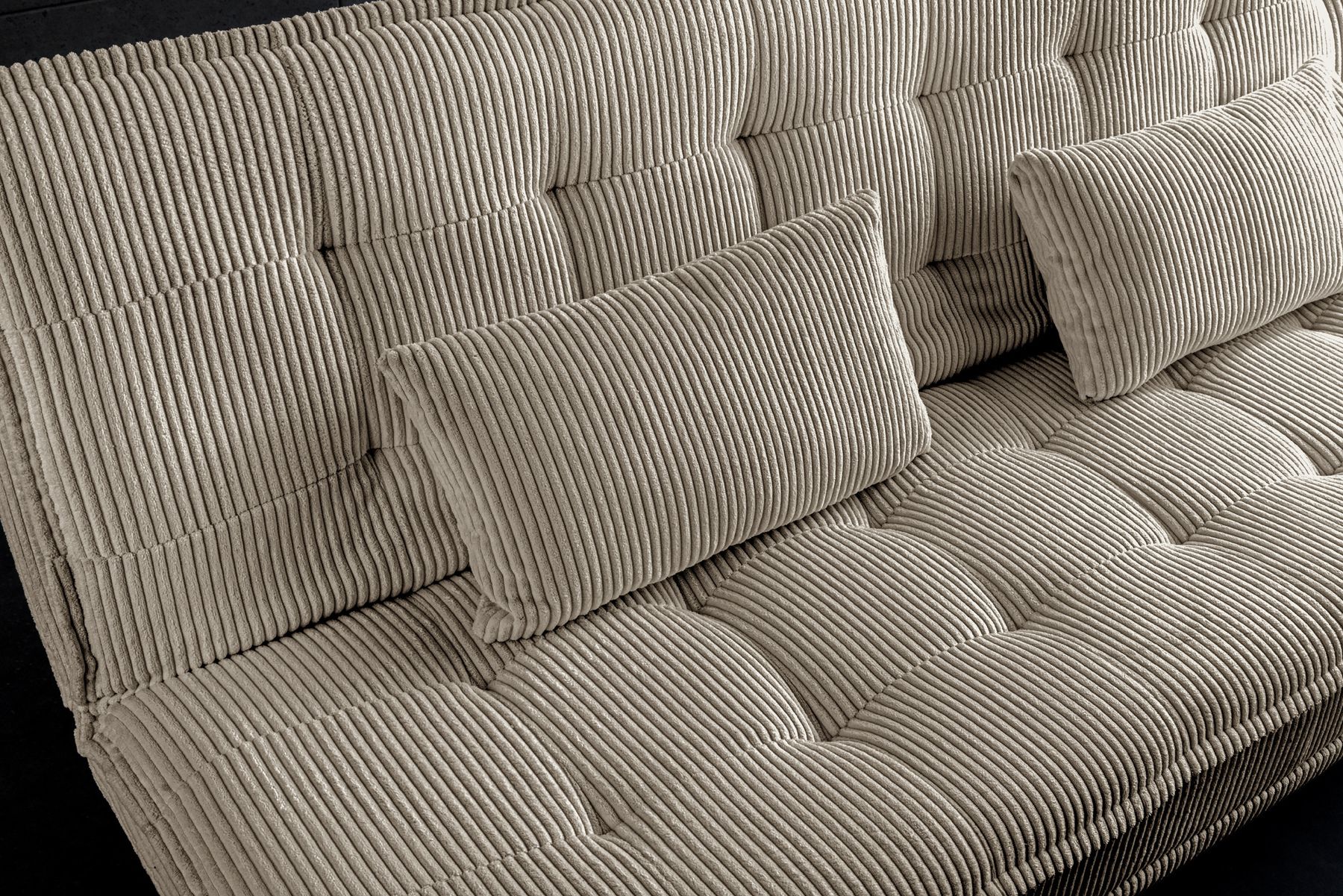 Modernes Schlafsofa JAZZ 190cm greige Cord 3-Sitzer Couch