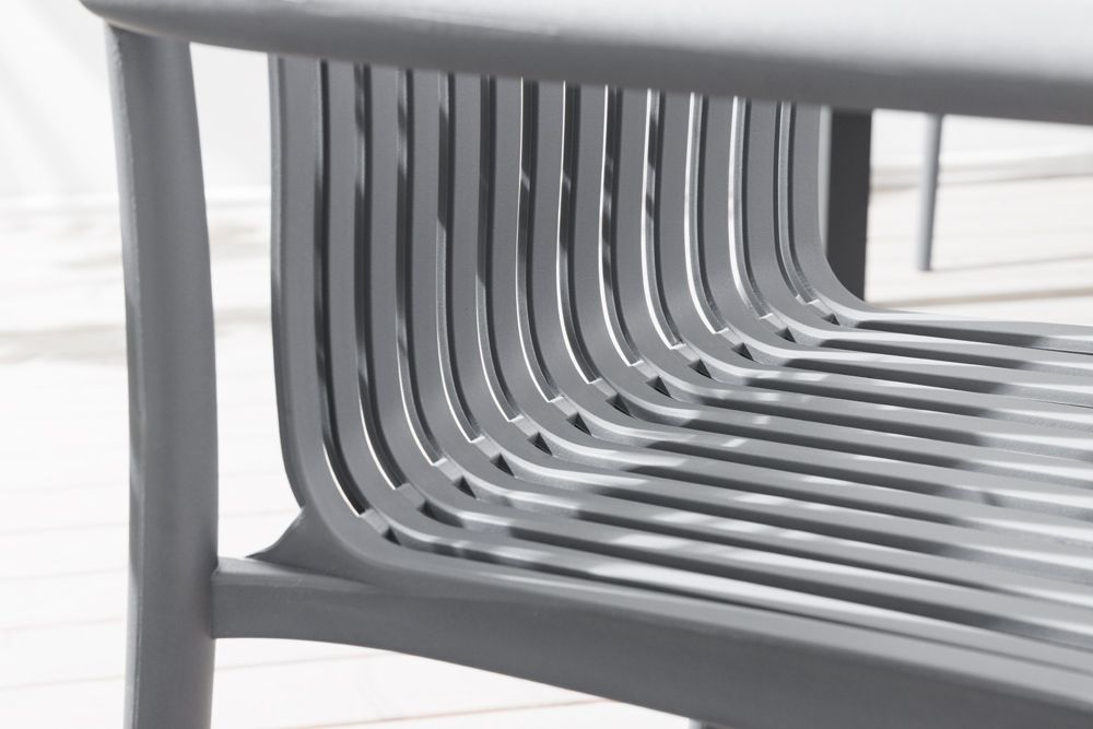 In- und Outdoor Stuhl STUDIO ITALIA anthrazit stapelbar wetterfest Gartenstuhl