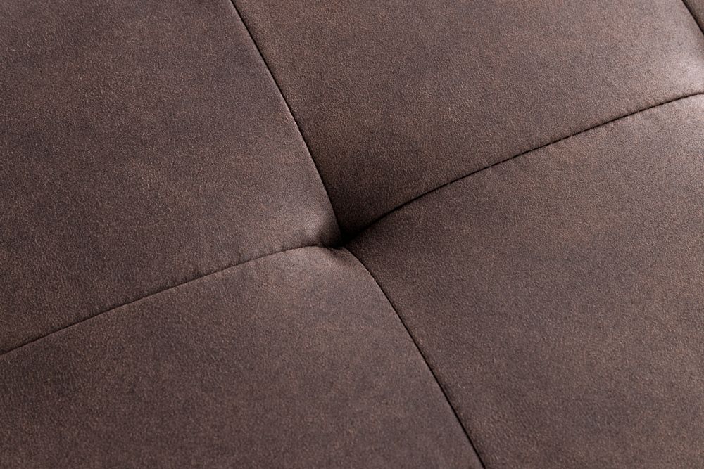 Design Sitzbank BOUTIQUE 100cm antik braun Microfaser schwarze Metallbeine Polsterbank