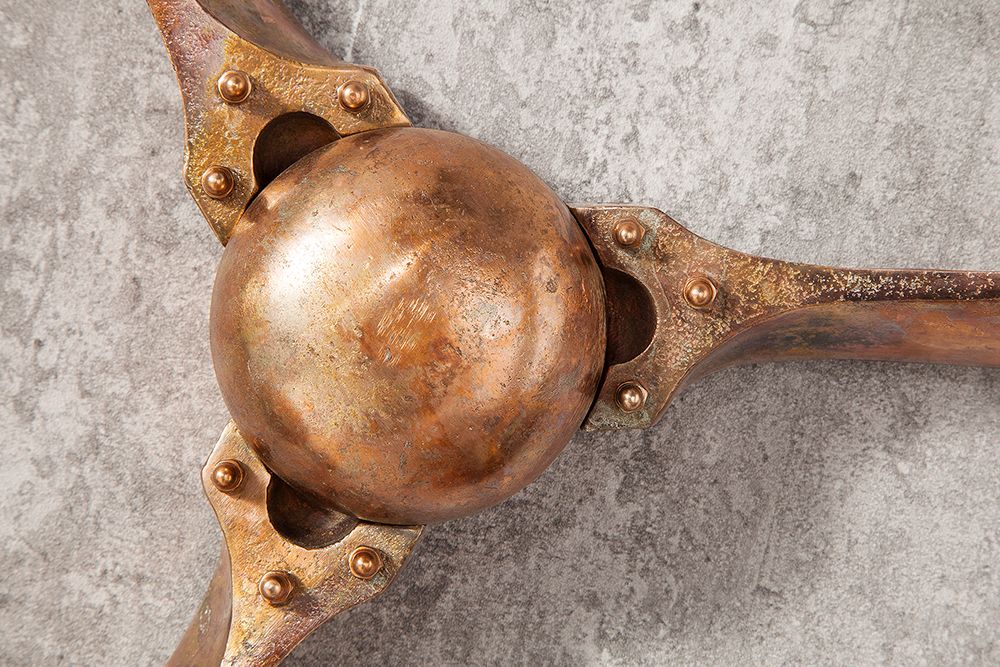 Authentische Wanddekoration SCREW III 60cm kupfer geflammt Flugzeug Propeller