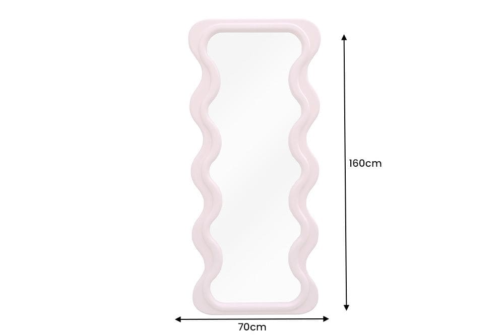 Design Wandspiegel CURVY 160cm rosa