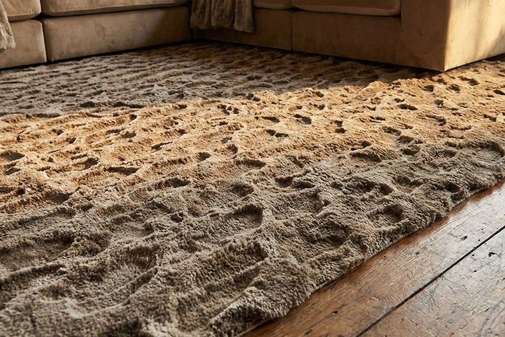 3D Hochflor Teppich DUNE 230x160cm taupe Hoch-Tief-Effekt