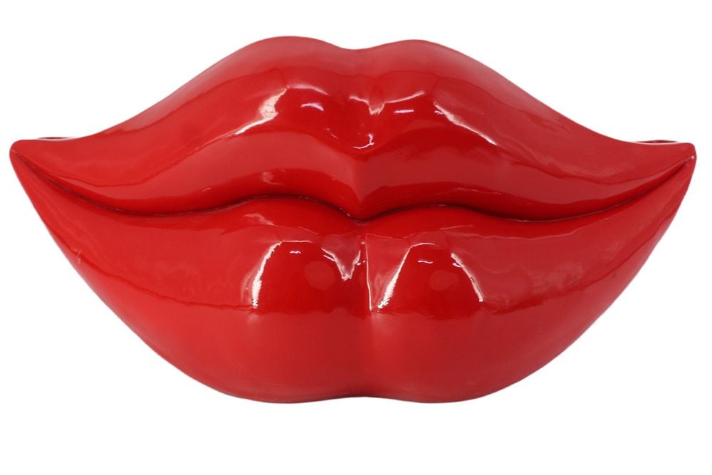 Extravagante Deko-Vase LIP 60cm rot handmade Hochglanz