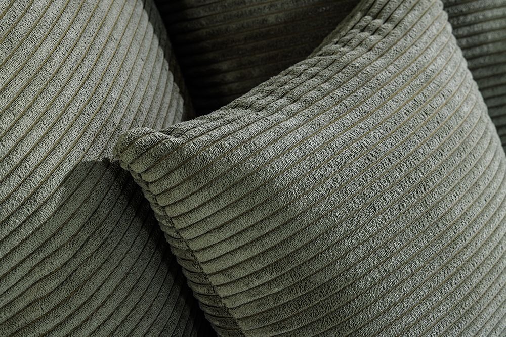 Modernes XXL Sofa ELEGANCIA 285cm grün Cord Federkern inklusive Kissen Bigsofa
