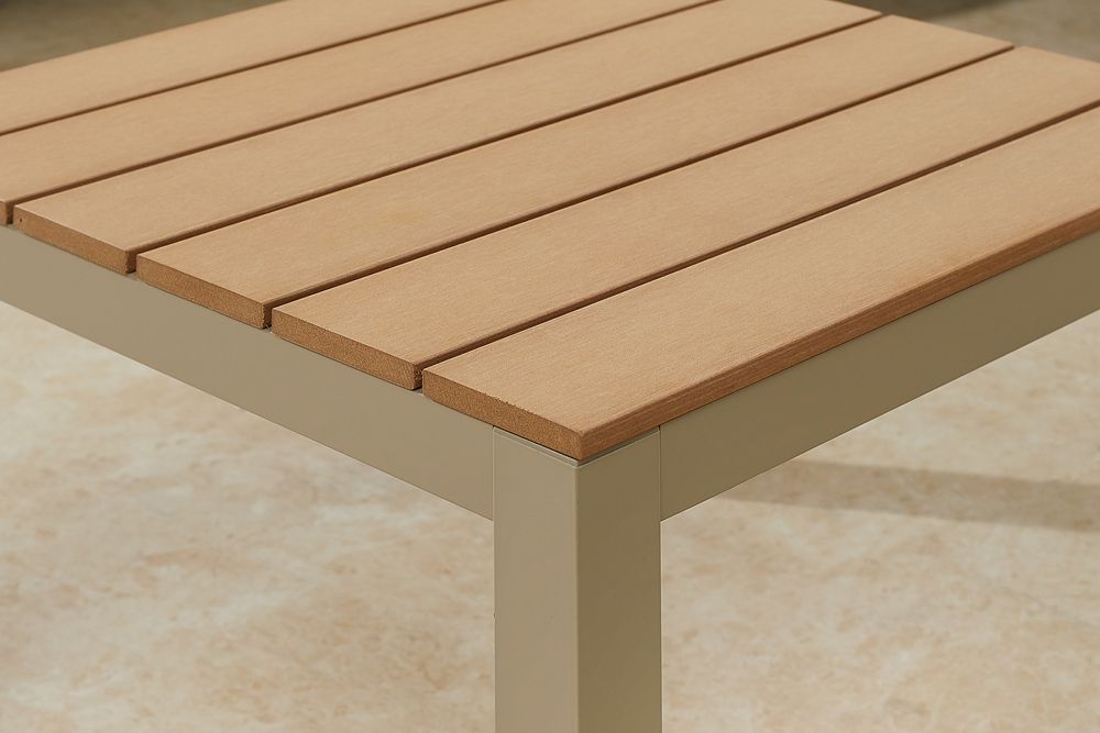 Outdoor Gartentisch ORLANDO LOUNGE 60cm greige natur Aluminium wetterfest