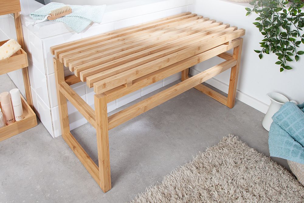 Design Sitzbank LAGOON SPA 75cm Bambusholz Badezimmerbank