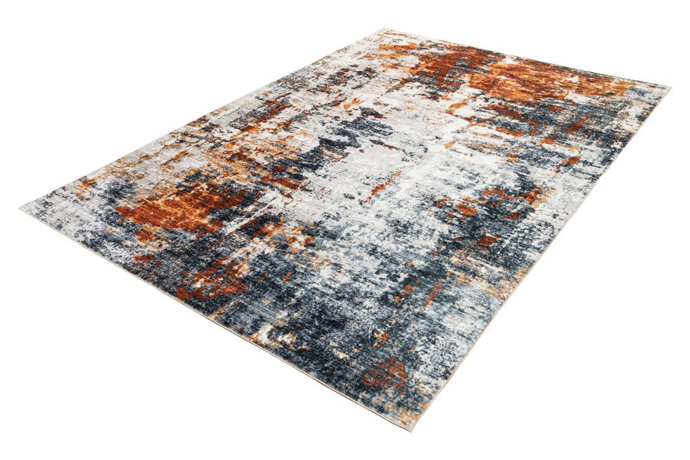 Design Teppich MODERN ART XXL 350x240cm grau kupfer Kurzflor Indoor-Teppich
