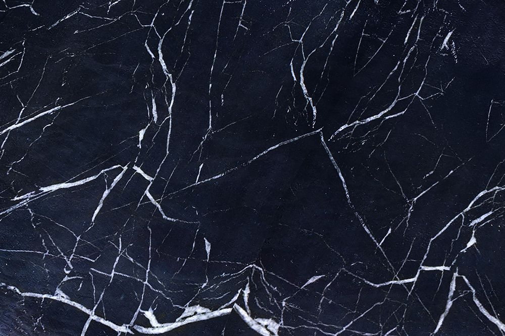 Handgefertigter Couchtisch STONE 75cm schwarz Marmor-Design Metall