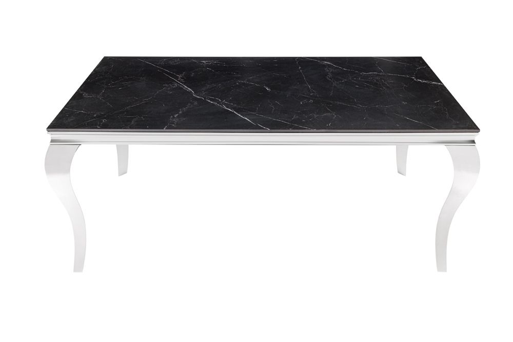 Design Esstisch MODERN BAROCK 180cm schwarz anthrazit chrom Keramik Marmor