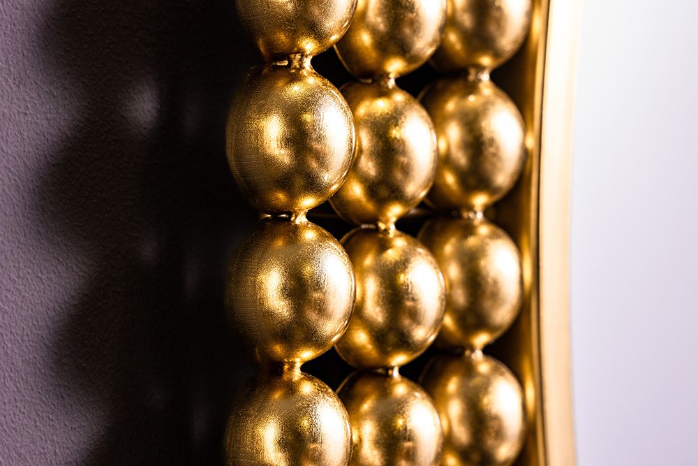 Runder Wandspiegel PEARLS 75cm gold Metall