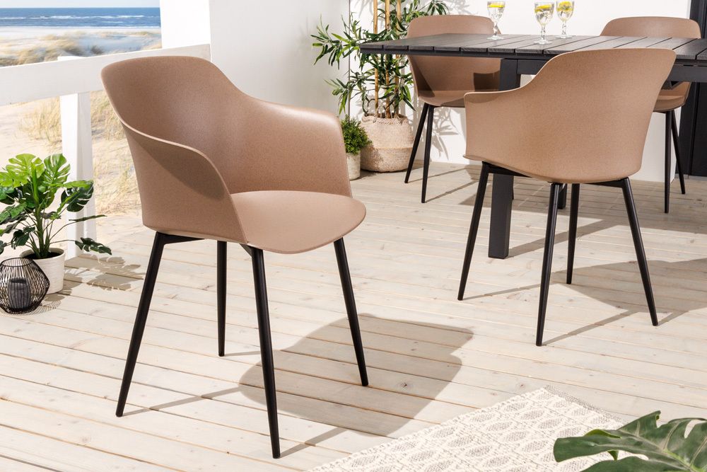 Nachhaltiger Design Stuhl UPCYCLING ME braun 70% Kaffeefaser Indoor Outdoor
