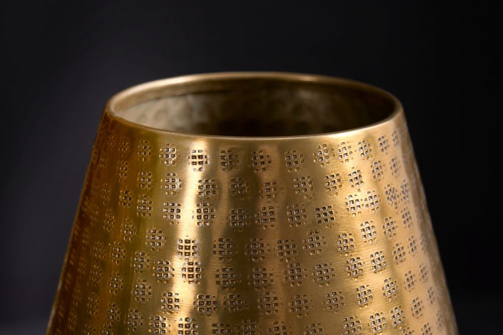 Elegante Vase ORIENT 50cm gold im Grid Hammerschlag Design