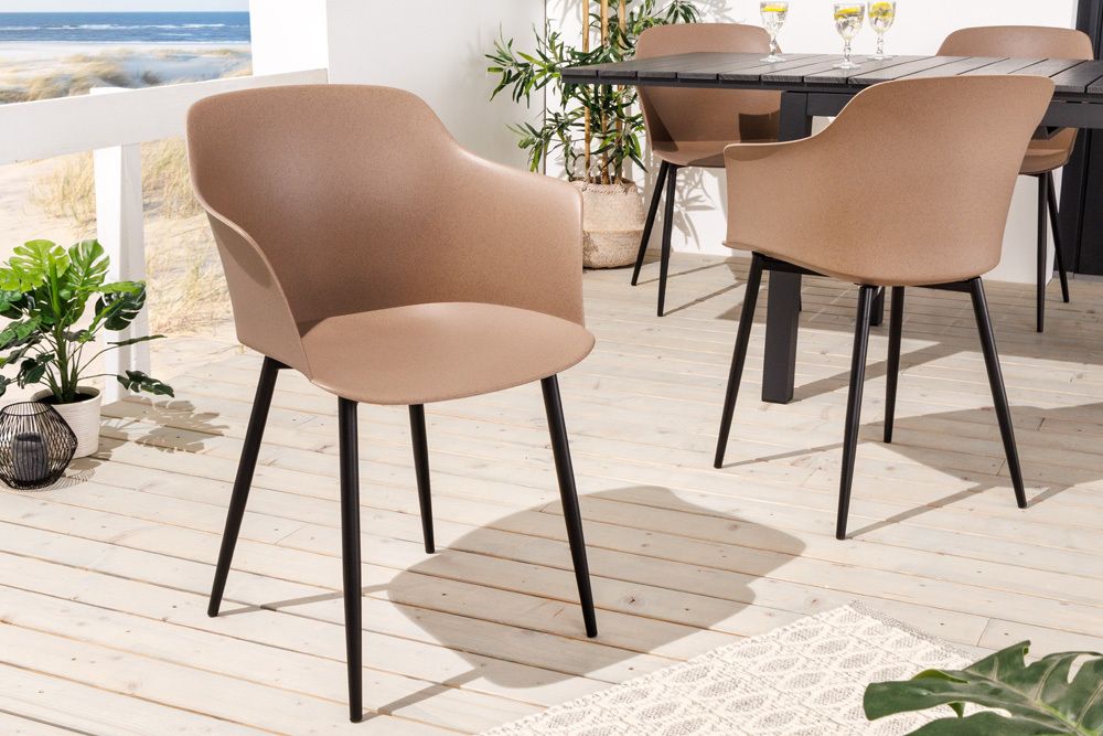 Nachhaltiger Design Stuhl UPCYCLING ME braun 70% Kaffeefaser Indoor Outdoor