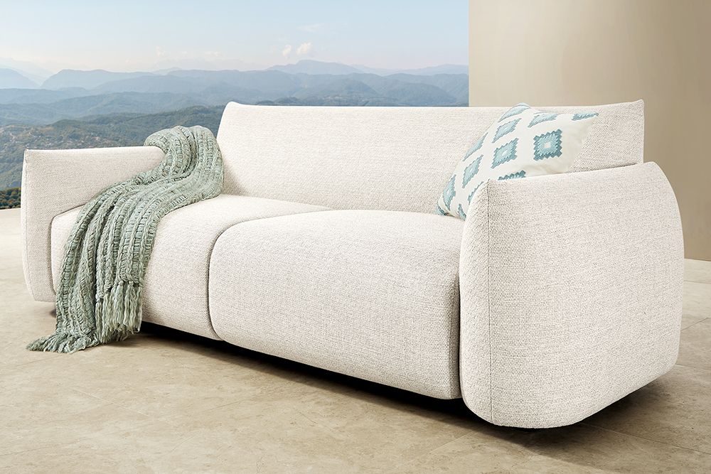 In- und Outdoor Sofa SEAHAWK 205cm creme Aluminium Olefin wetterfest 2-Sitzer Couch