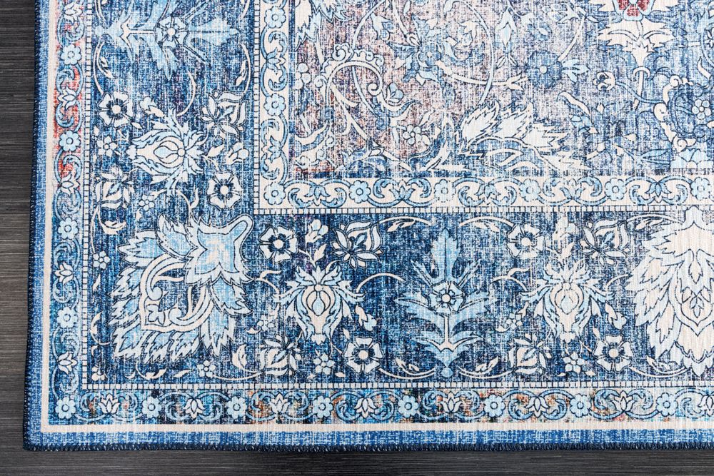 Vintage Teppich HERITAGE 230x160cm blau beige rot Flachgewebe Muster