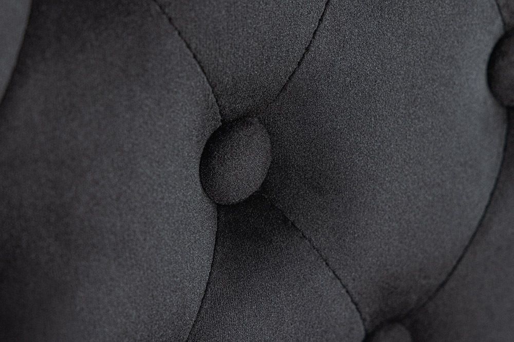 Chesterfield Stuhl CASTLE schwarz Samt Gummiholz Ziernieten