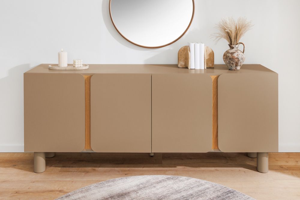 Sideboard COSMO 180cm greige Eiche Soft Close Stauraum