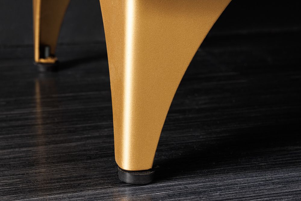 Handgearbeitetes Sideboard GOLDEN SUNSET 180cm braun mit 3D Schnitzereien gold Mangoholz Metallbeine