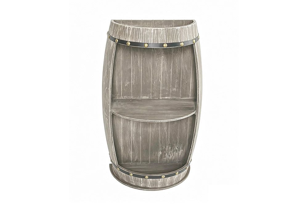 Elegantes Regal BODEGA 79cm natur Pinie halbes Weinfass Shabby Chic