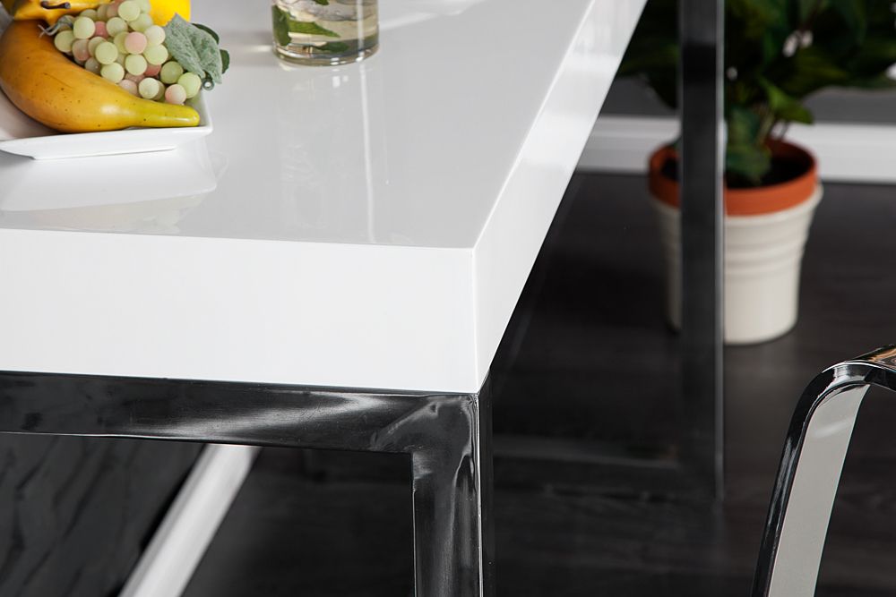 Design Konsole WHITE DESK 120cm weiß Hochglanz Bürotisch
