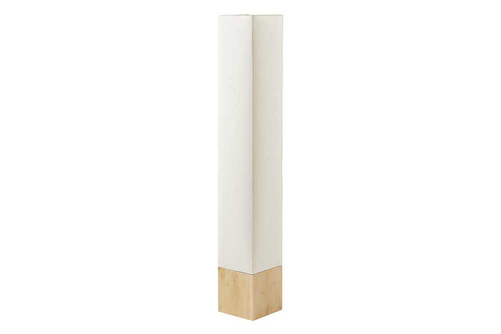Moderne Stehlampe AGAPUNE 120cm weiß hellbraun Bambusfuß Stoffschirm